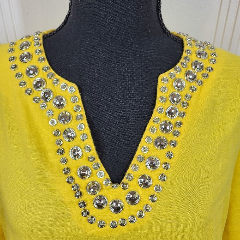 Cathy Daniel's Yellow Embellished  Blouse - Picture 6 of 9